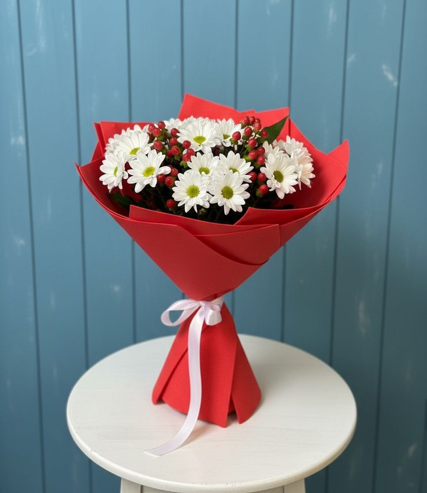 Букет цветов из: Хризантемы в Малиновом озере