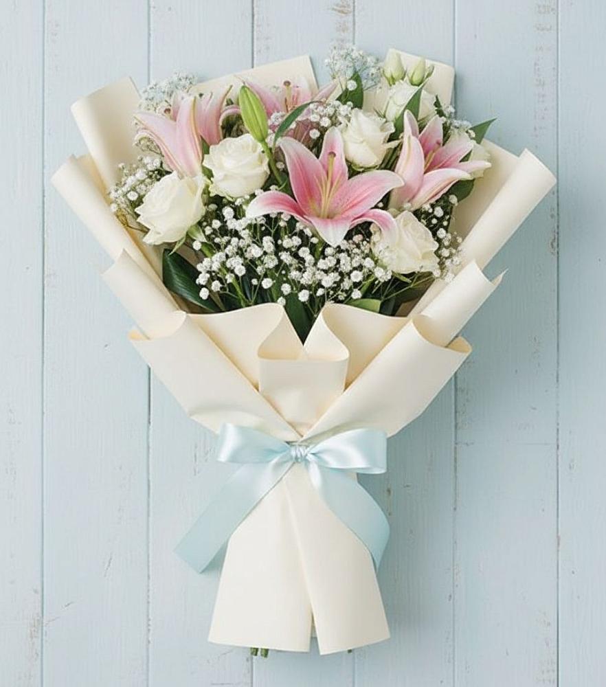 Букет цветов из: Лилии в Малиновом озере