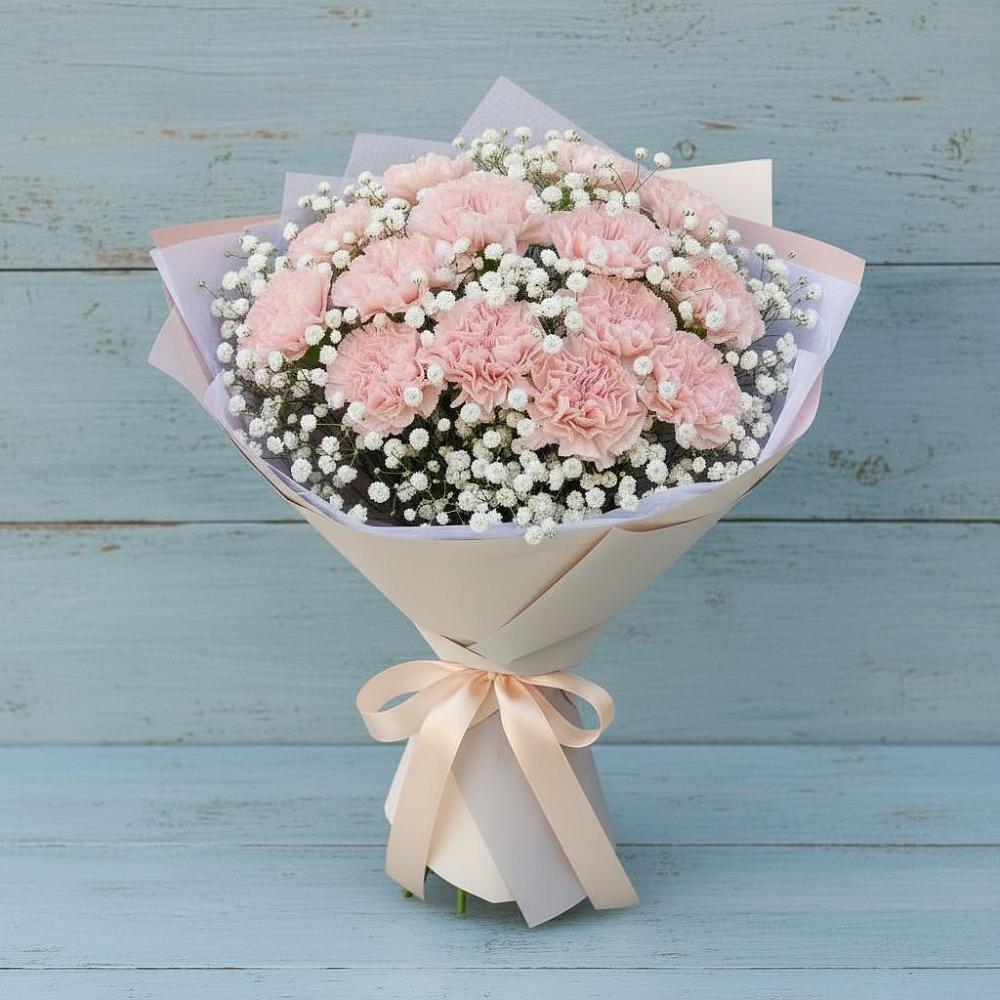 Букет цветов из: Гвоздики в Малиновом озере