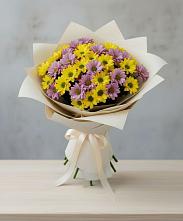 Букет цветов из:  Хризантемы #REPLACE_PRED# Малиновом озере