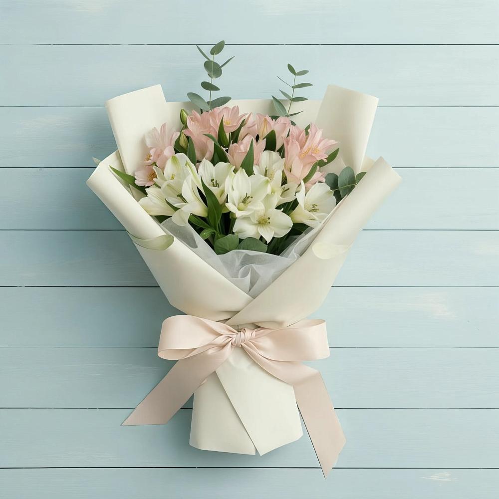 Букет цветов из: Альстромерии в Малиновом озере