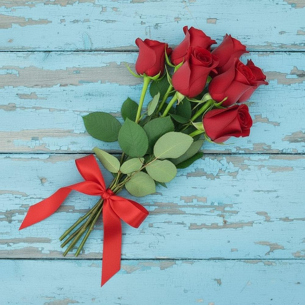 Букет Красные розы в Малиновом озере